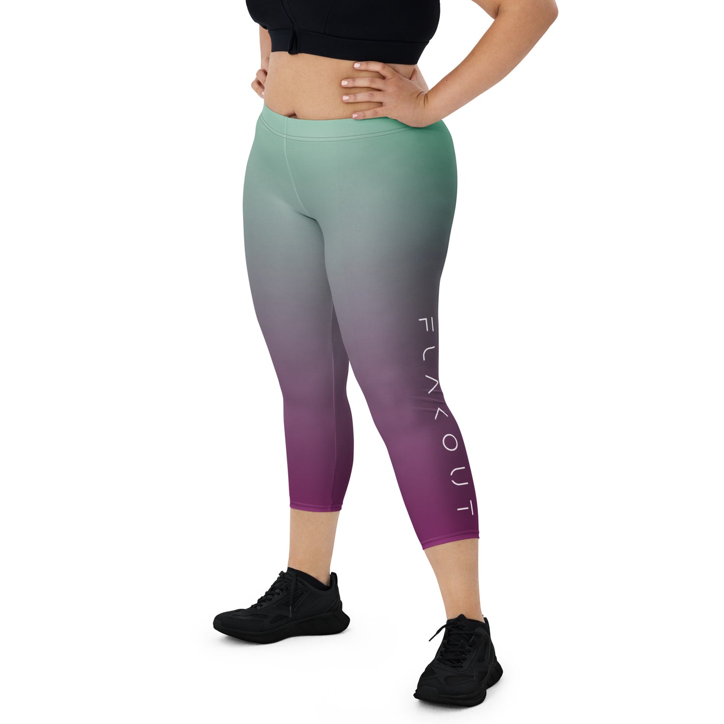 Wineberry Blossom Women's Capri Leggings - FLAKOUT