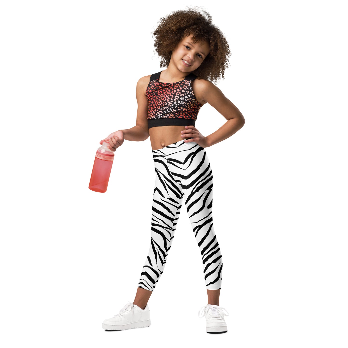 Striped Zebra Vibrance Girl's Leggings - FLAKOUT