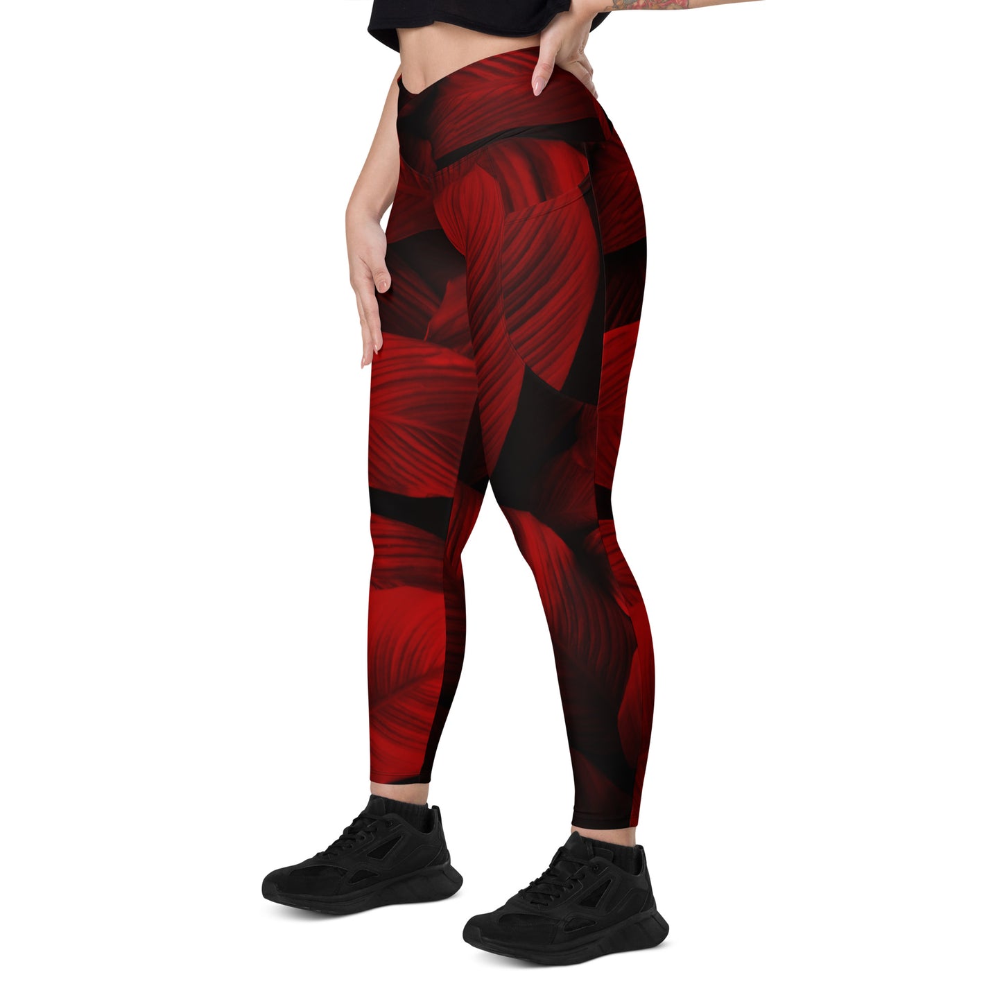 Redveil Women's Recycled Crossover Leggings With Pockets - FLAKOUT