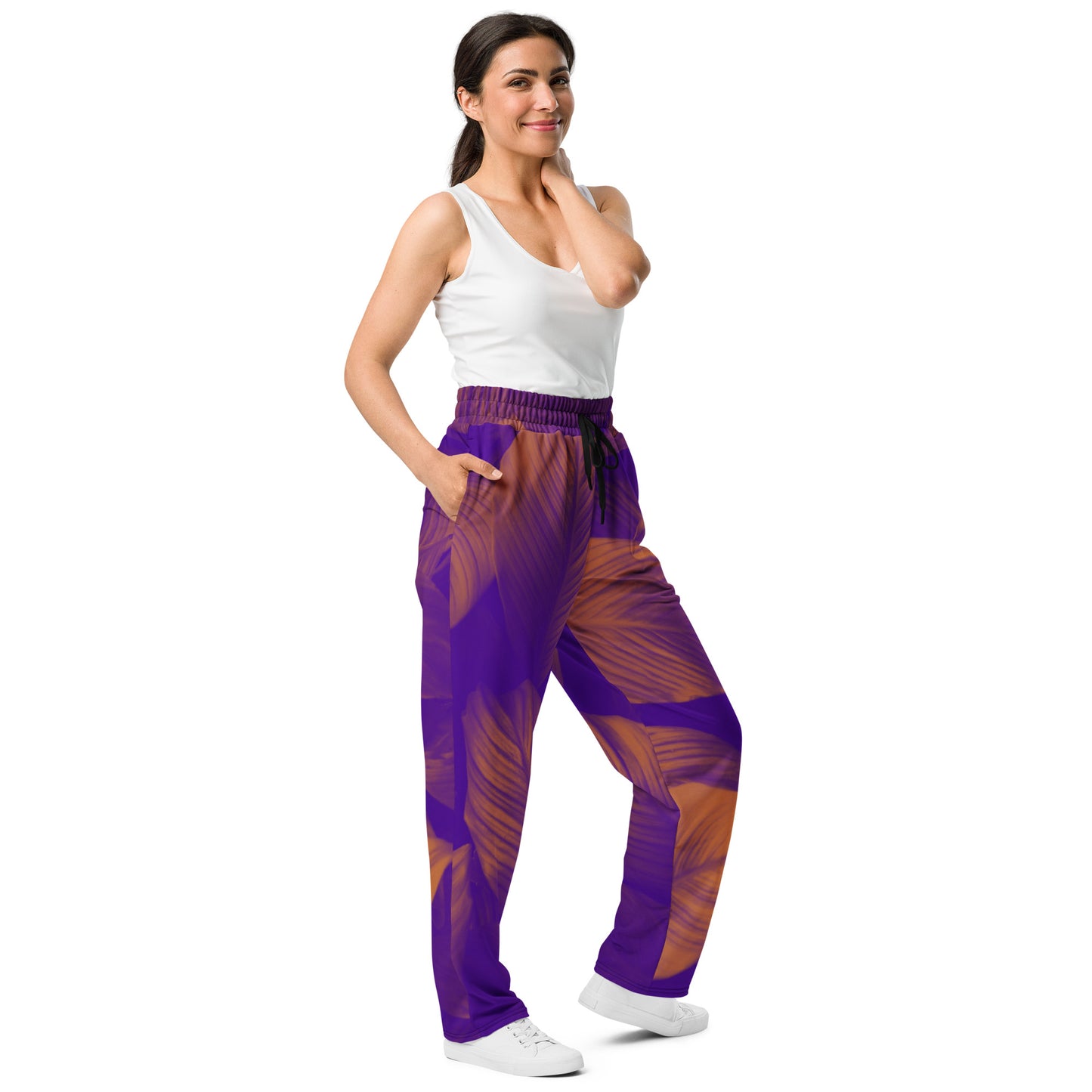 Sabre Violet Unisex Wide-leg Recycled Joggers - FLAKOUT