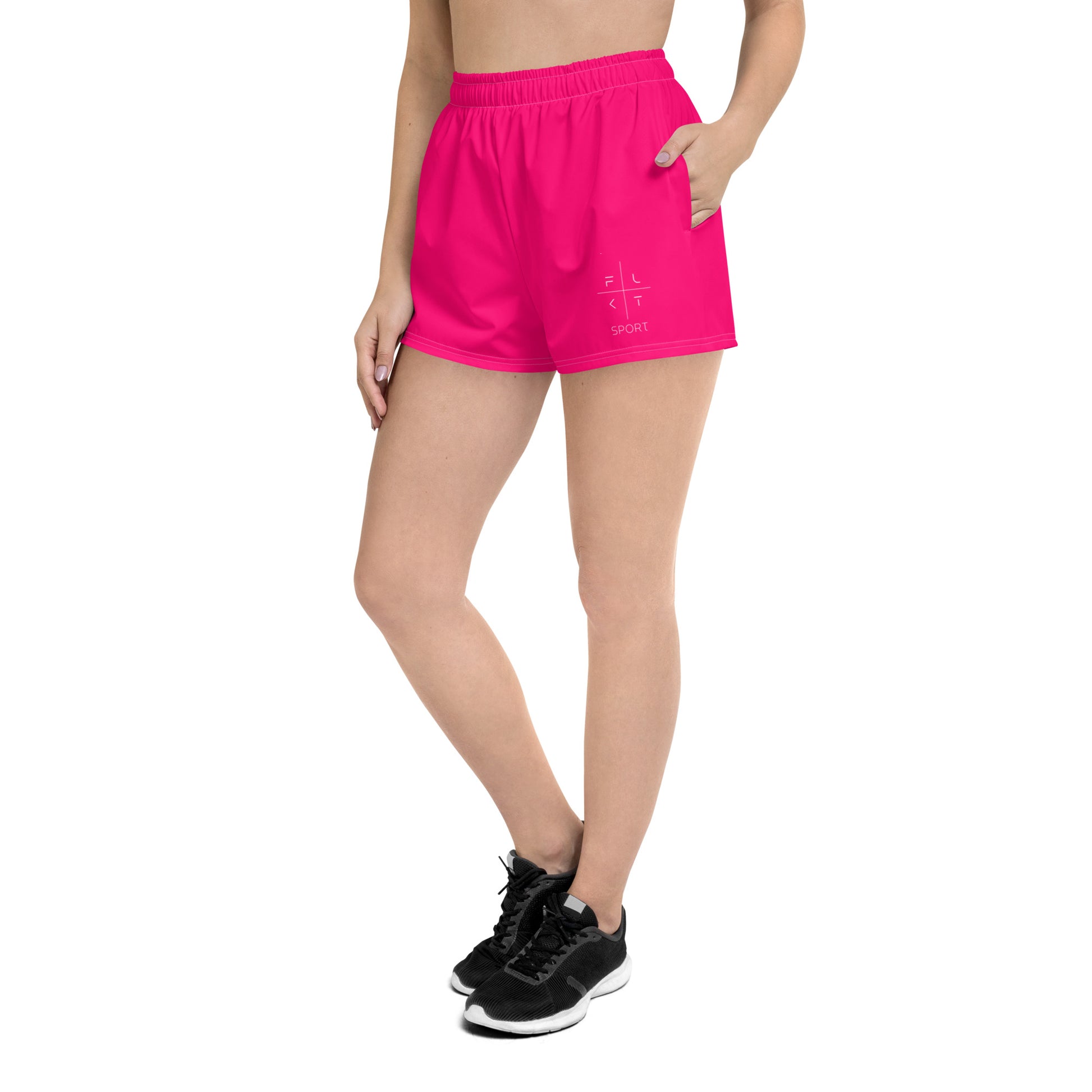 FLAKOUT Sport Fuchsia Burst Women’s Recycled Athletic Shorts - FLAKOUT