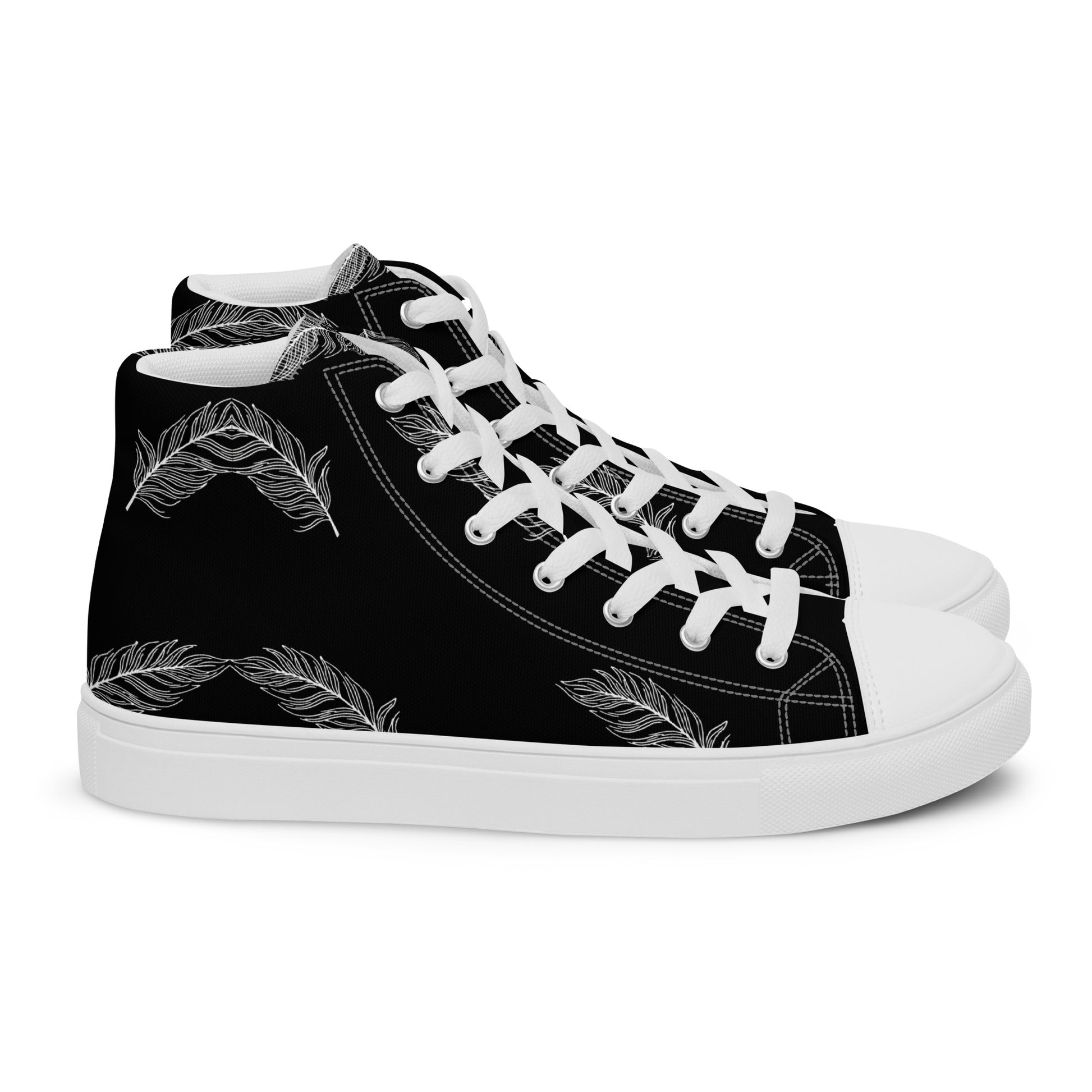 Ethereal Plumes Men’s High Top Canvas Shoes - FLAKOUT