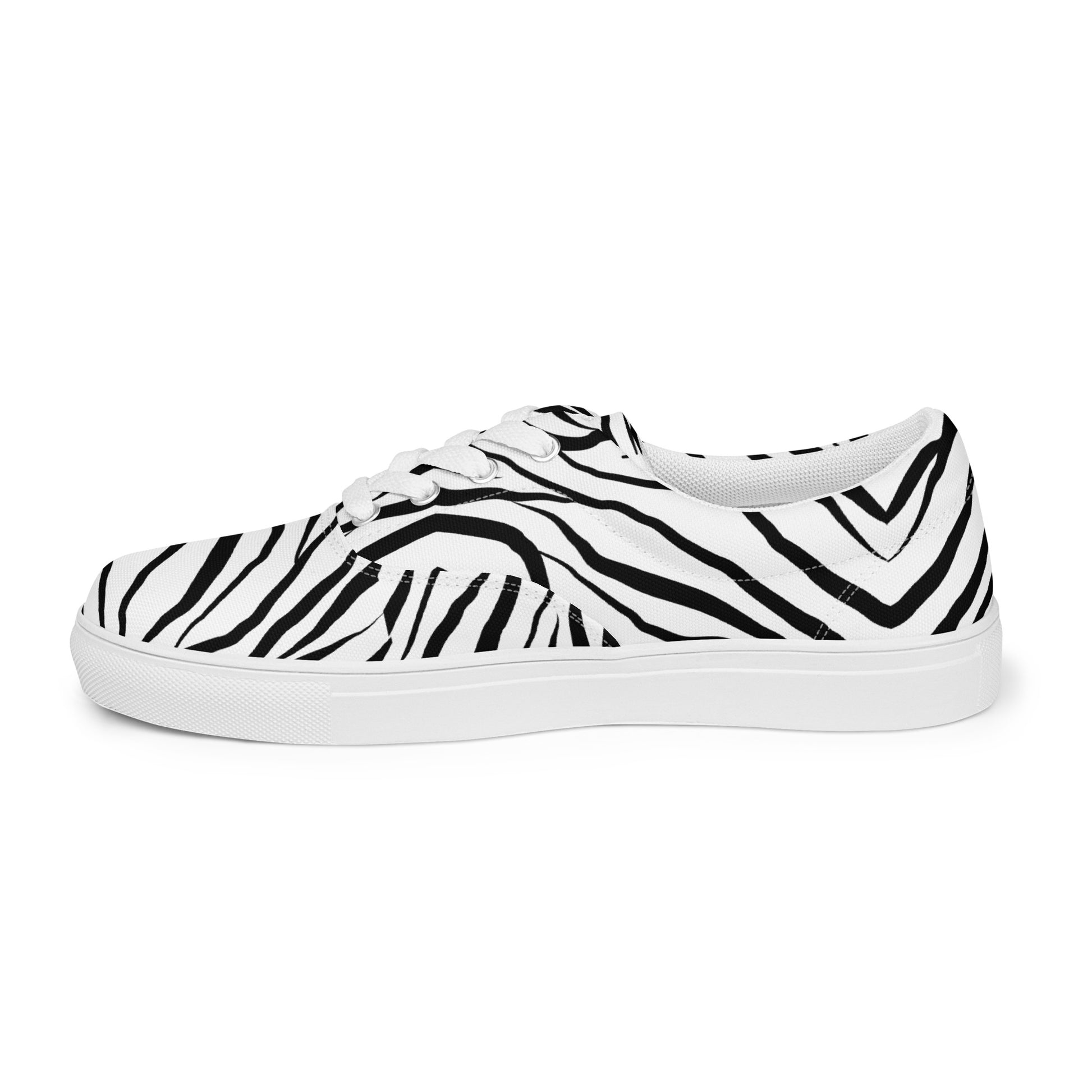 Striped Zebra Vibrance Men’s Lace-up Canvas Shoes - FLAKOUT