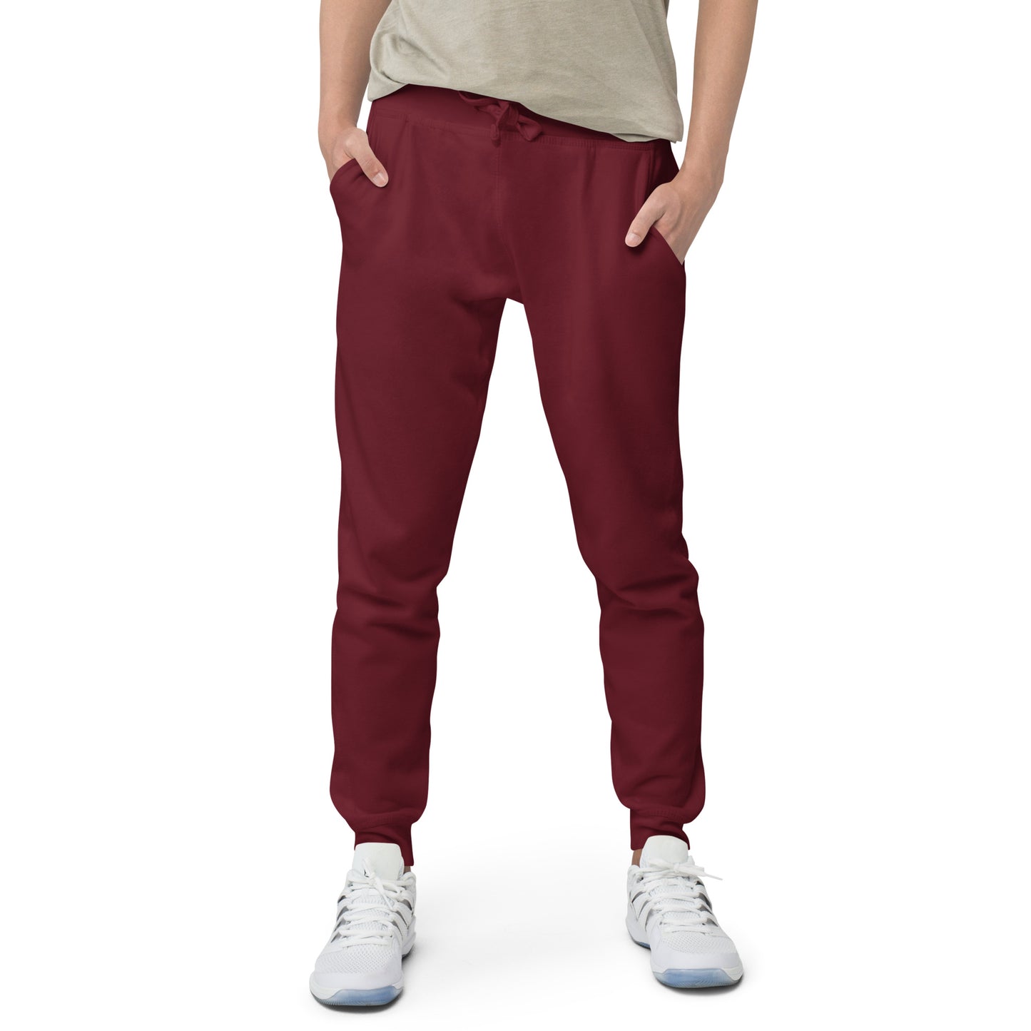 FLAKOUT Logo Back Leg Unisex Fleece Sweatpants - Maroon - FLAKOUT