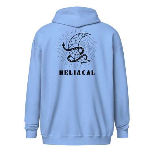 Celestial Heliacal Glow Heavy Harmony Fusion Zip Hoodie - Carolina Blue - FLAKOUT