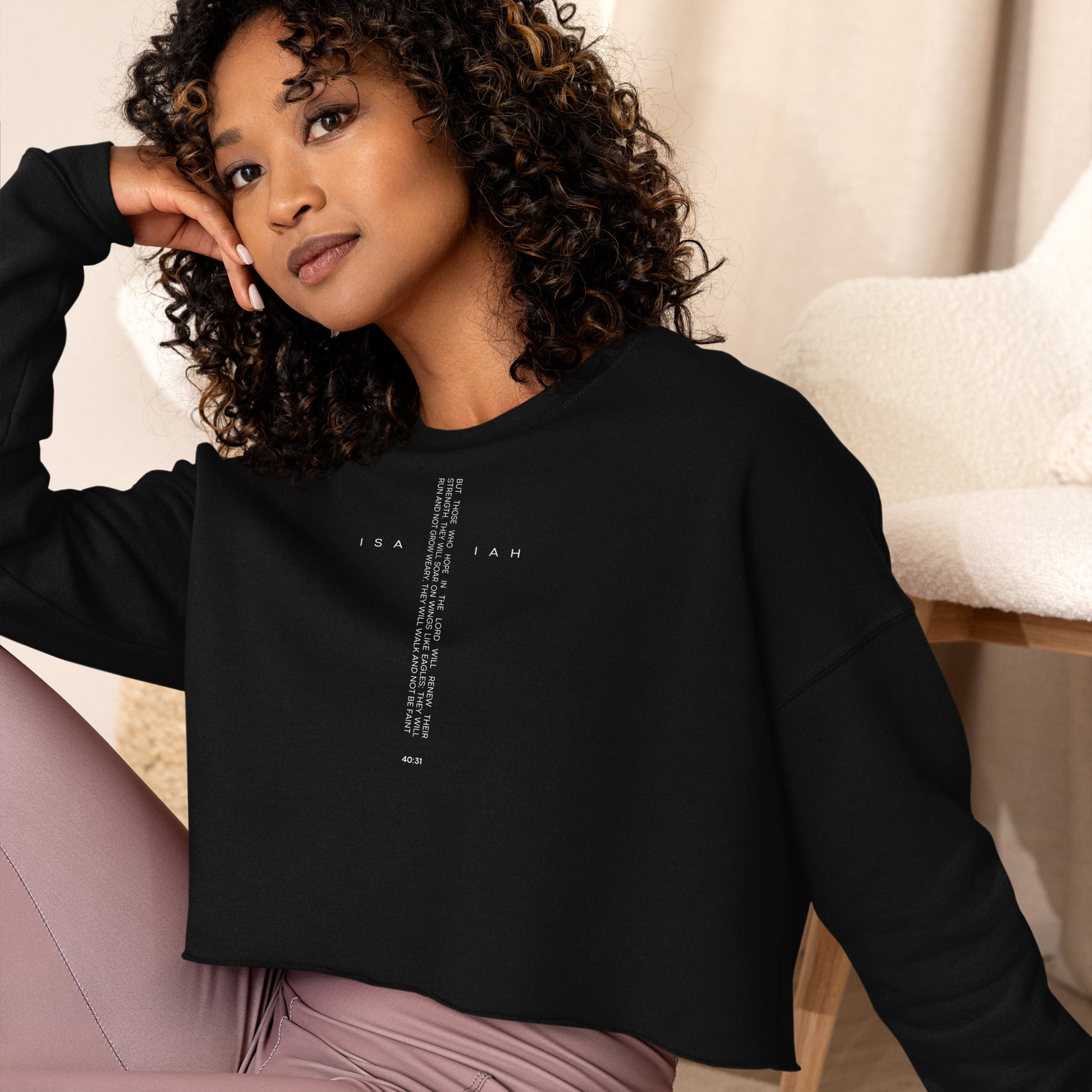 Isaiah 40:31 Women's Crop Sweatshirt - FLAKOUT