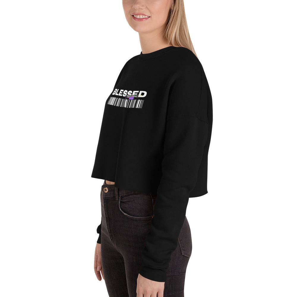 Divine Grace Blessed Women's Crop Sweatshirt - Black - FLAKOUT