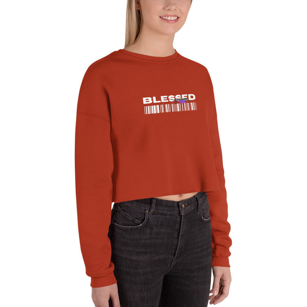 Divine Grace Blessed Women's Crop Sweatshirt - Brick - FLAKOUT