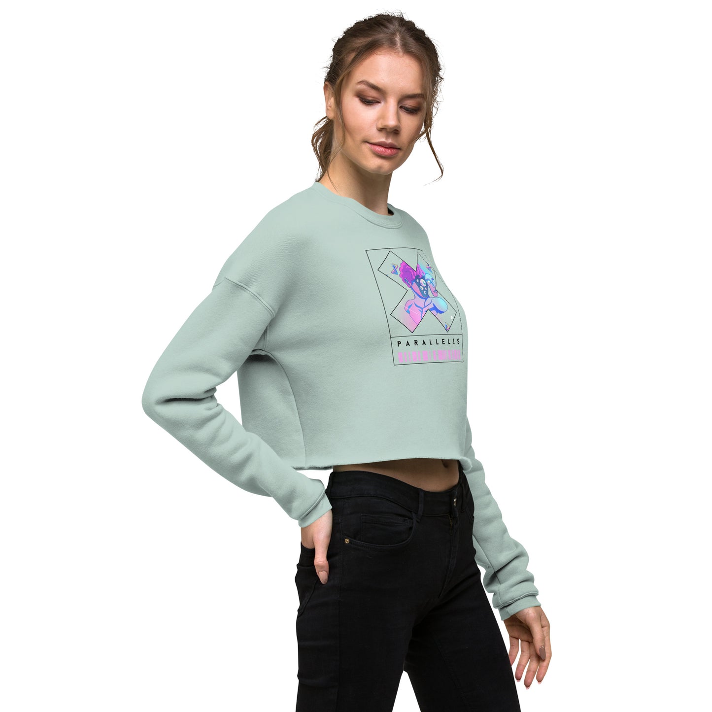 Parallelis Women's Crop Sweatshirt - FLAKOUT