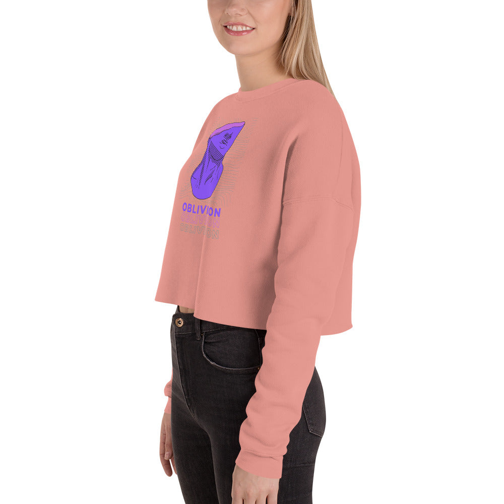 Violet Veil Of Oblivion Women's Crop Sweatshirt - Mauve - FLAKOUT