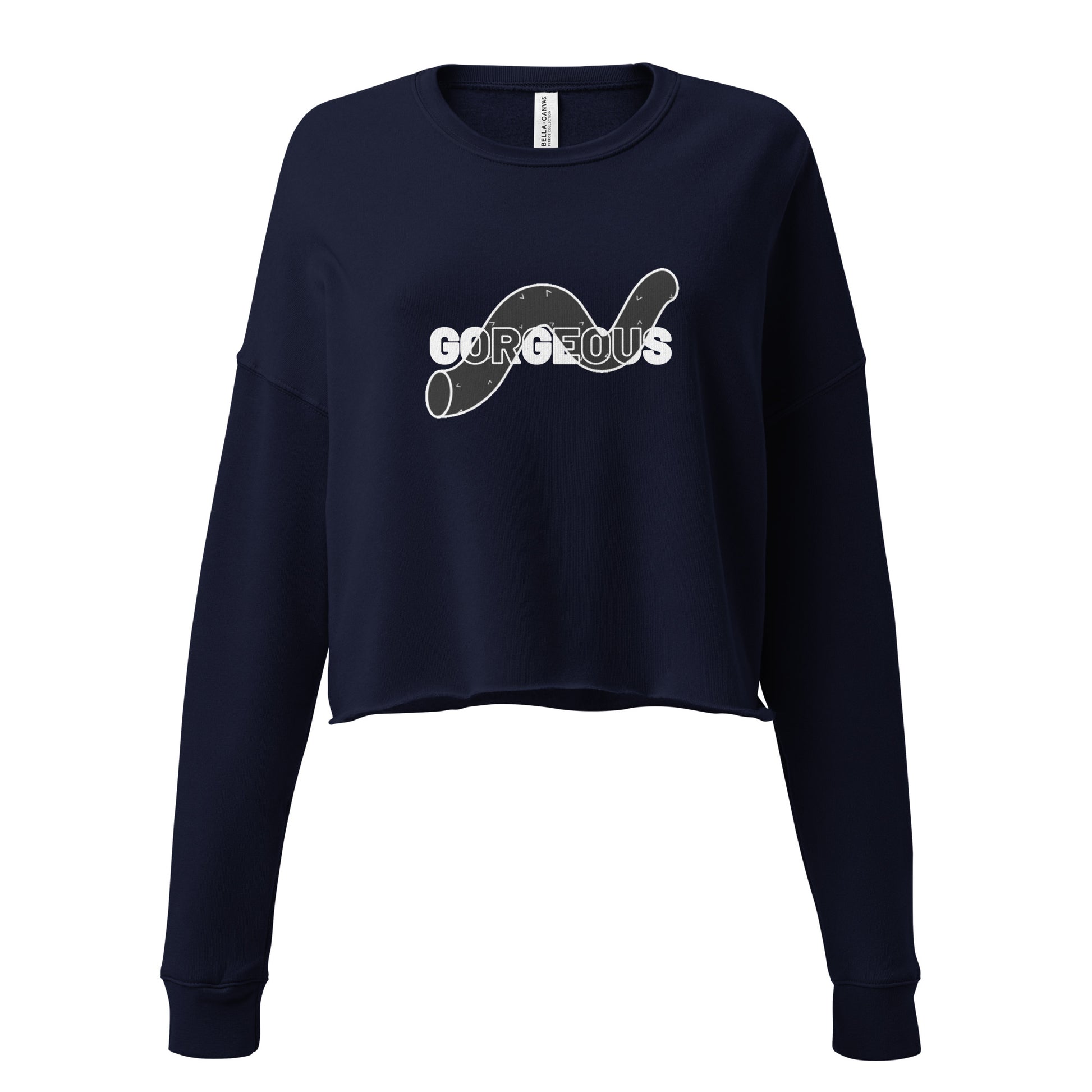 Gorgeous Opullent Allure Women's Crop Sweatshirt - Navy - FLAKOUT