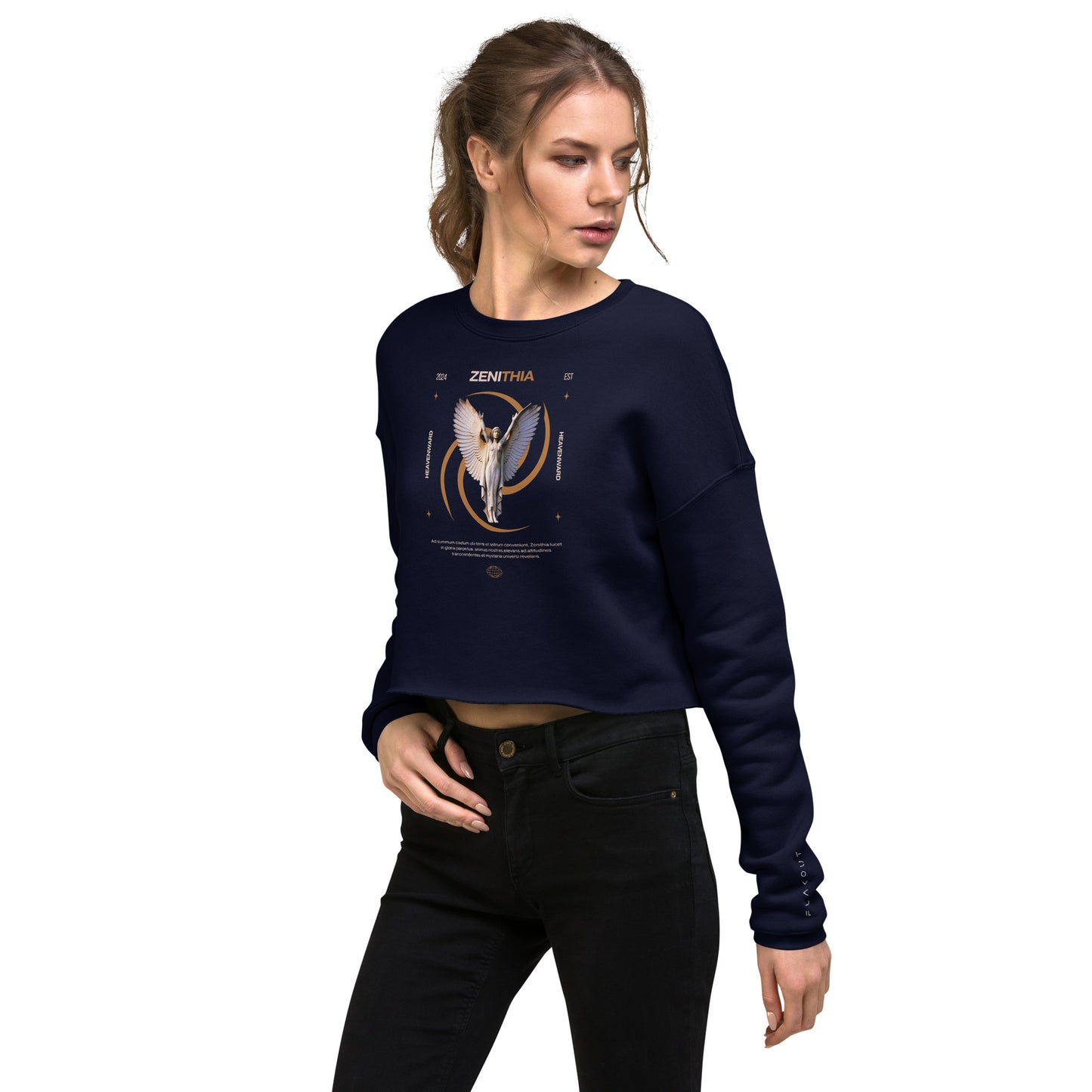 Zenithia Women's Crop Sweatshirt - FLAKOUT