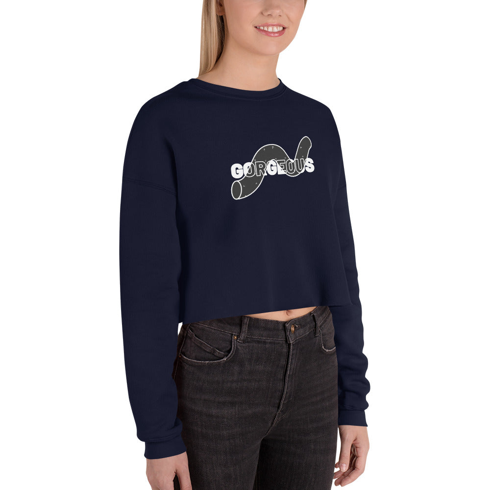 Gorgeous Opullent Allure Women's Crop Sweatshirt - Navy - FLAKOUT