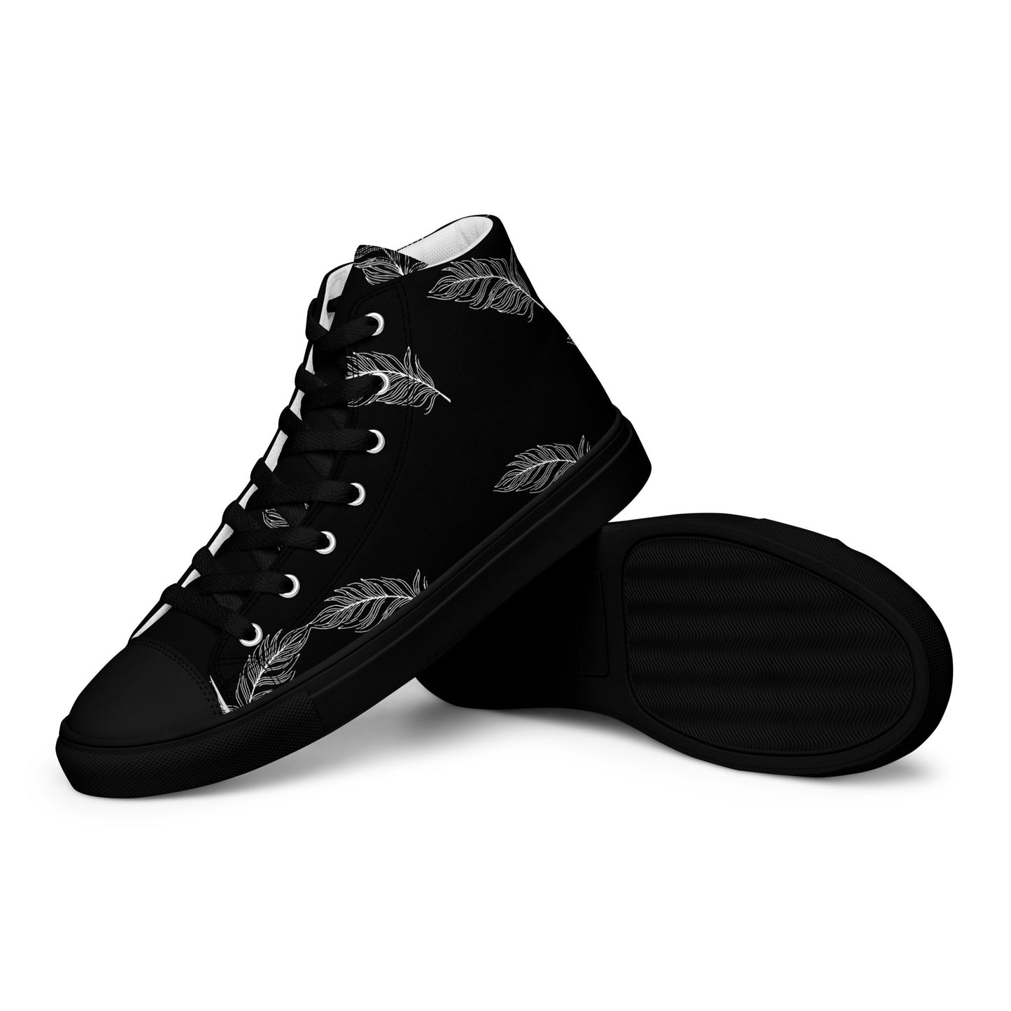 Ethereal Plumes Women's High Top Canvas Shoes - FLAKOUT