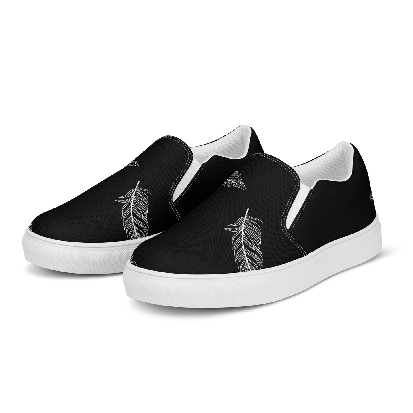 Ethereal Plumes Women’s Slip-On Canvas Shoes - FLAKOUT