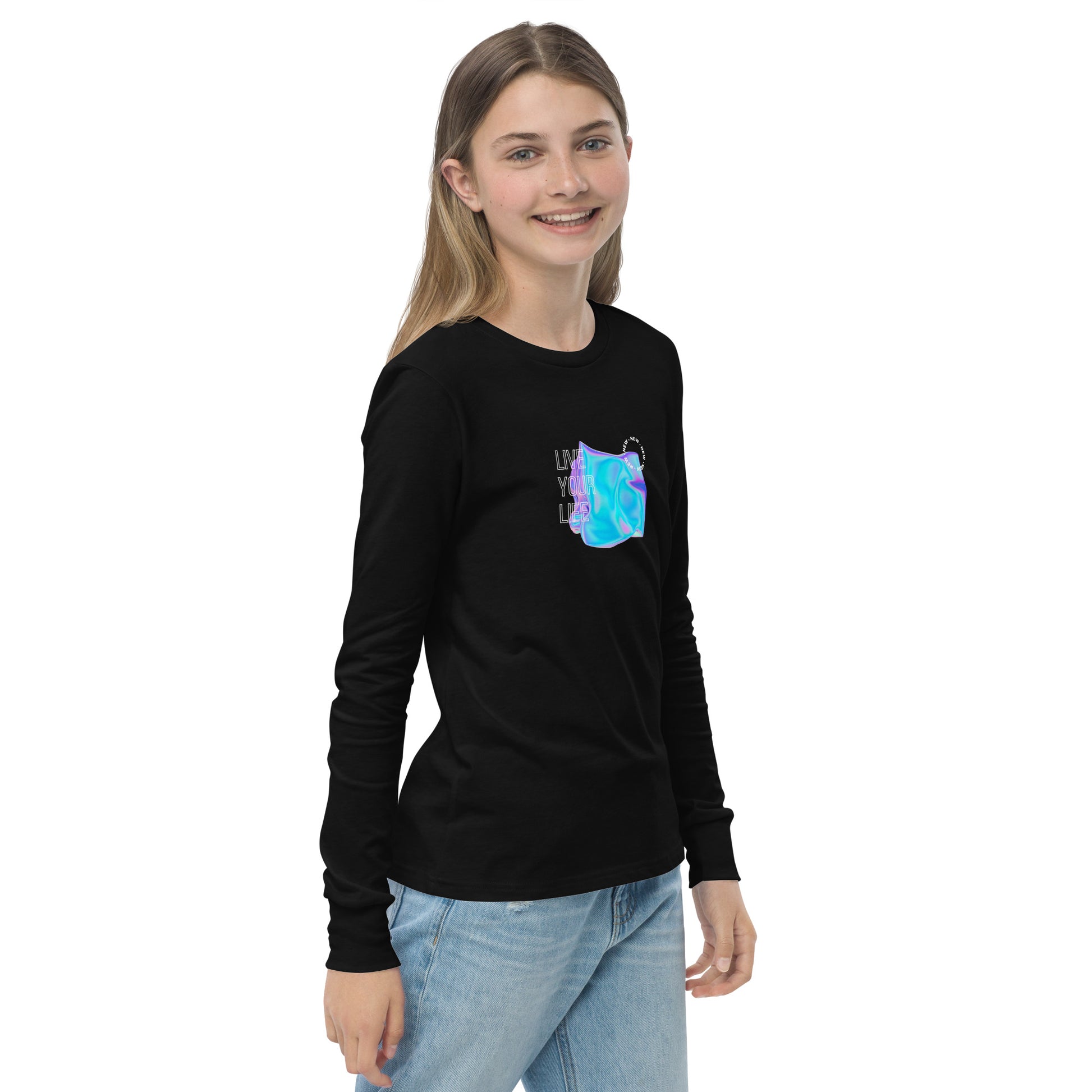 Vivid Existence Live Your Life Kid's Long Sleeve Shirt - FLAKOUT