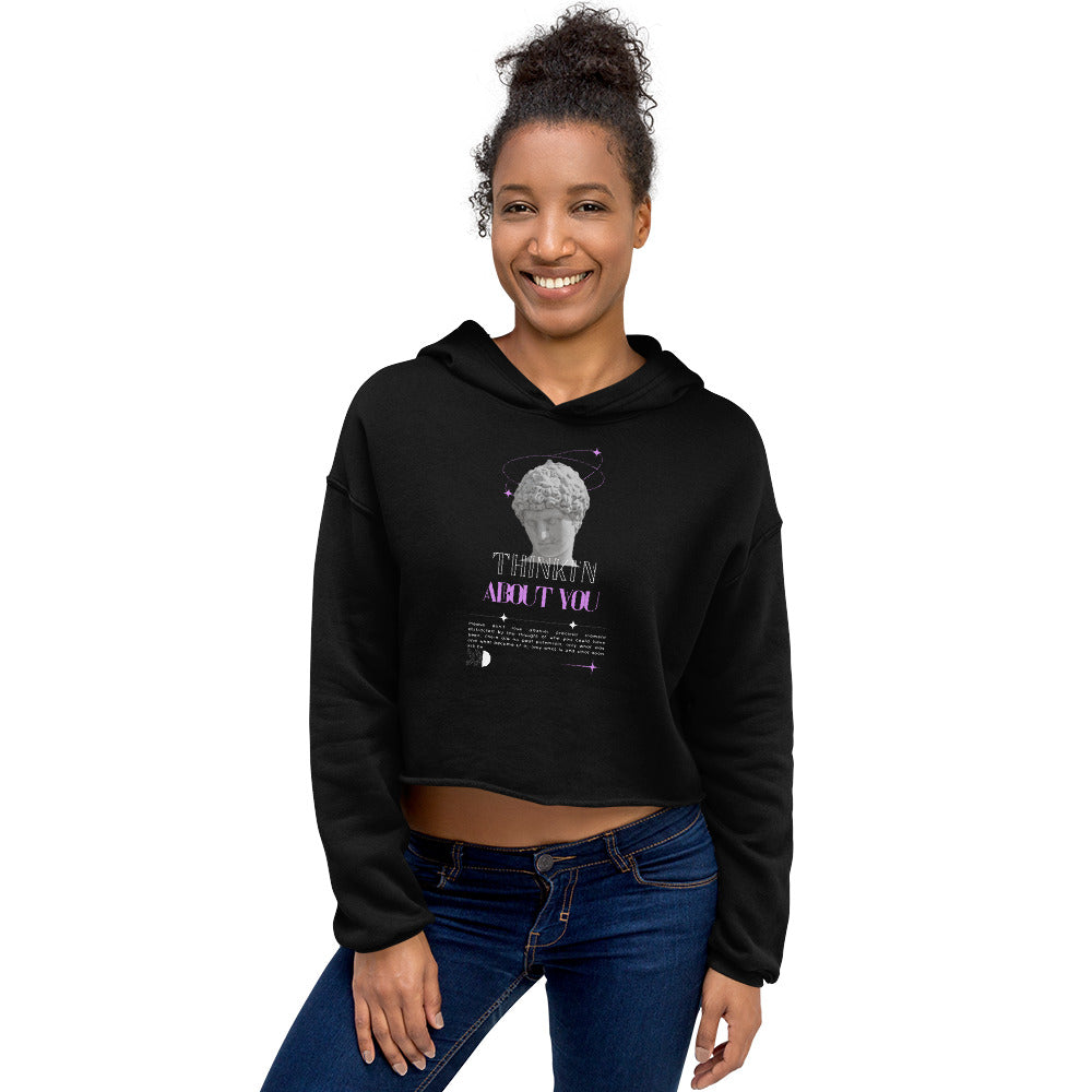 Mindfully Thinki'n About You Women's Crop Hoodie - FLAKOUT